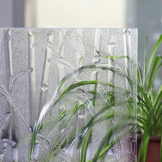 Custom Sizes Available Elegant Patterned Glass High-Quality Floral Design for Home Decor