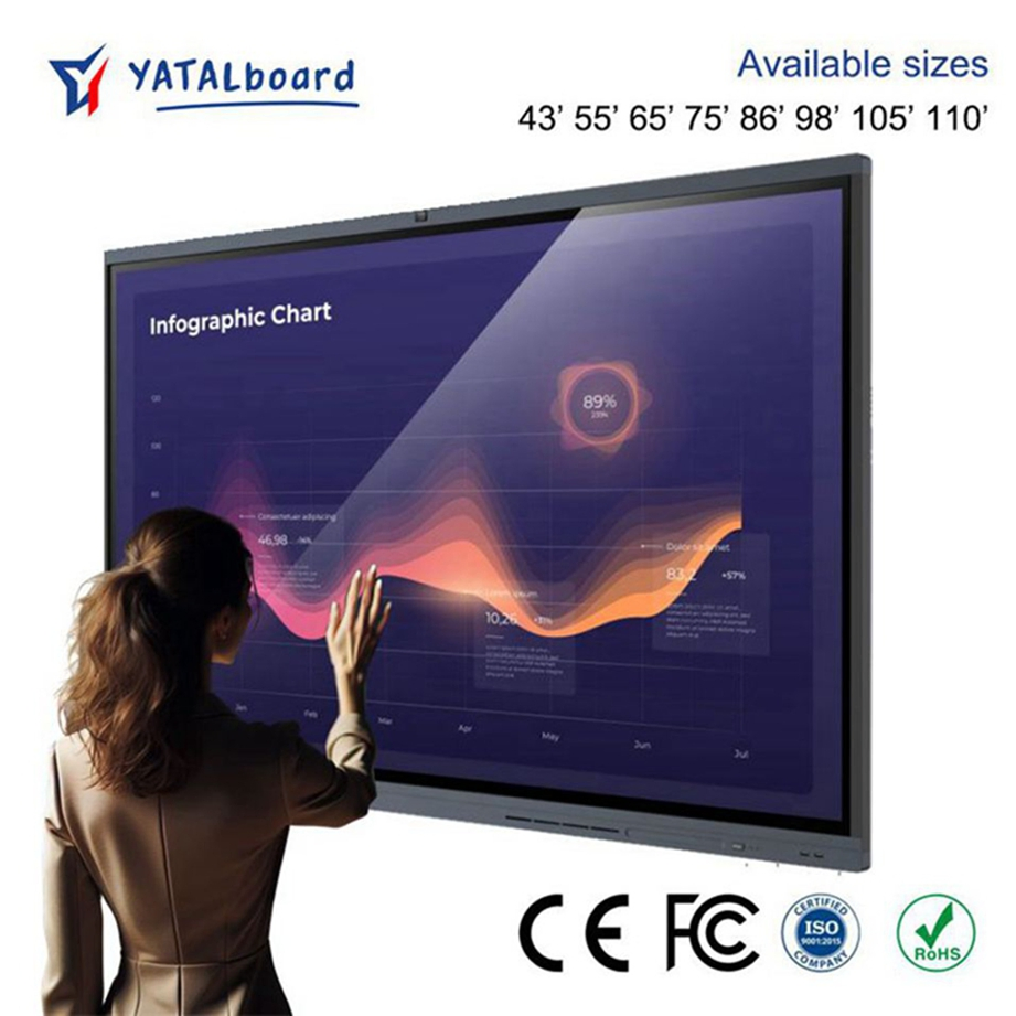 Factory Hot Sale 75 Inch Interactive Whiteboard Ifpd Android Touch Screen Display for School Education and Conference Room