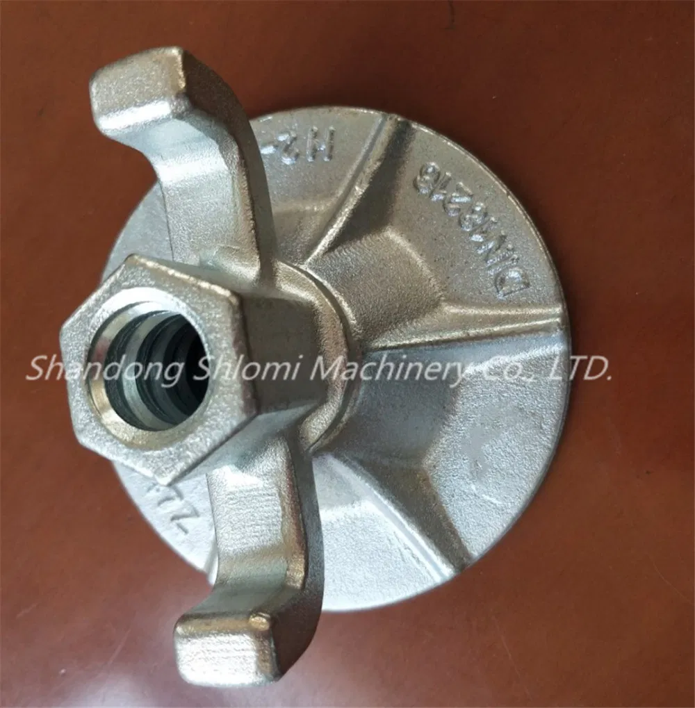 Galvanized Formwork Swivel Wing Nut With120*120 Anchor Plate for 15/17mm or 20/22 Tie Rod