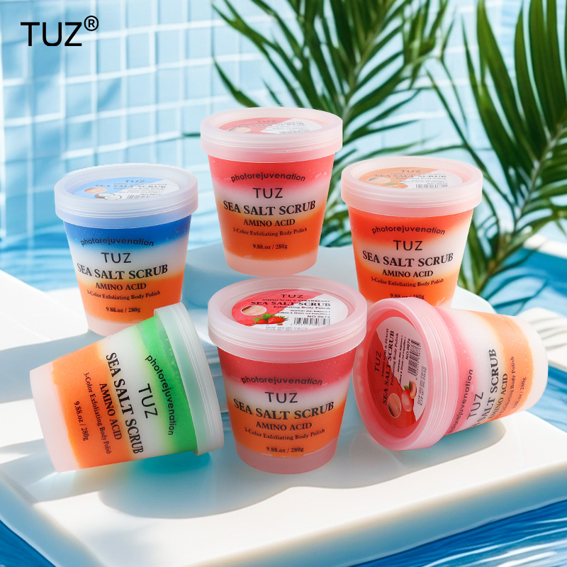 6 Styles 280g Amino Acid 3-Color Sea Salt Scrub