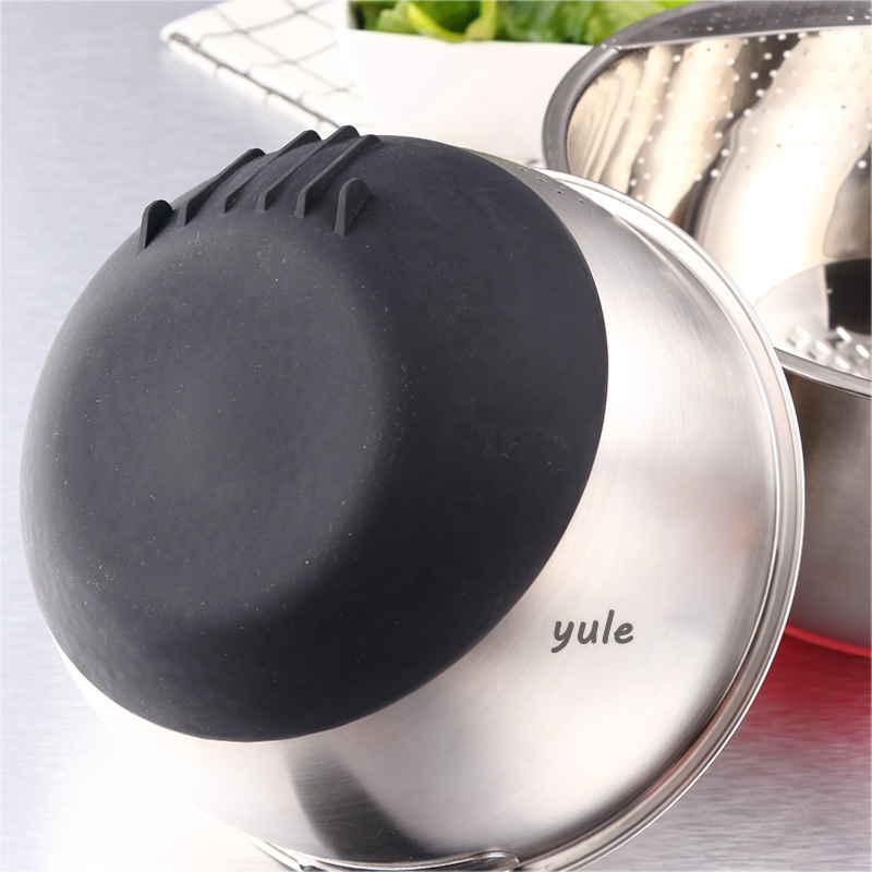 2025 Hot Sale Fruit Salad Set of 3 Pieces Stainless Steel Whisking Bowls