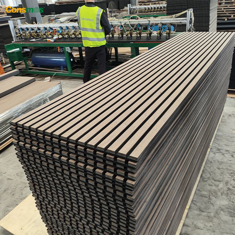 Modern Interior Decorative MDF Strip Soundproof Acoustic Wood Slat Wall Panel for Home Decor