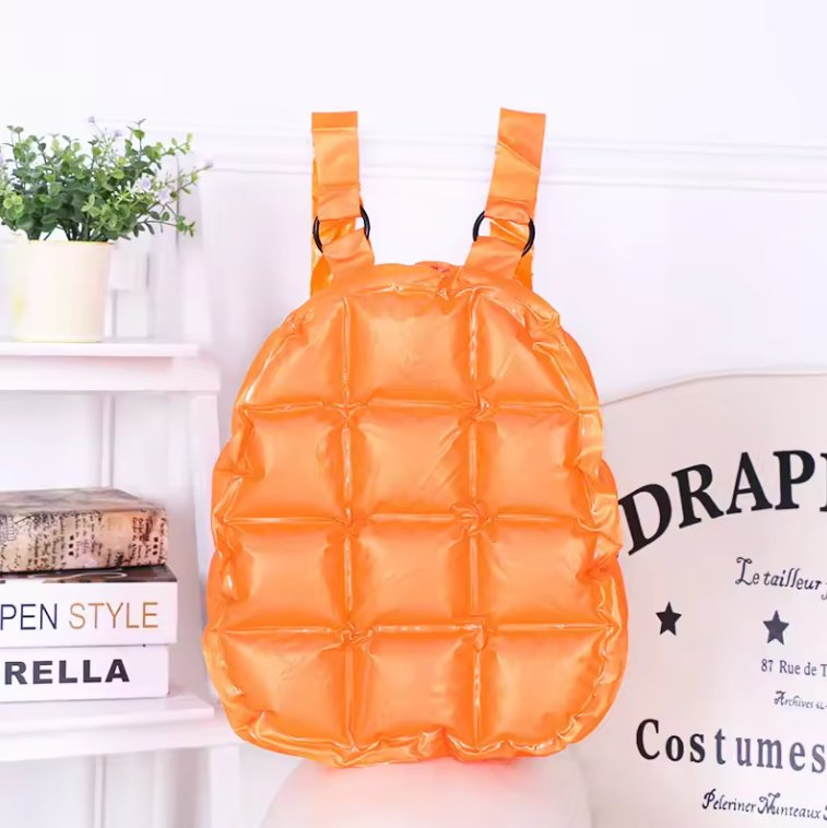 Red Color Inflatable PVC Backpack Beach Waterproof Bag