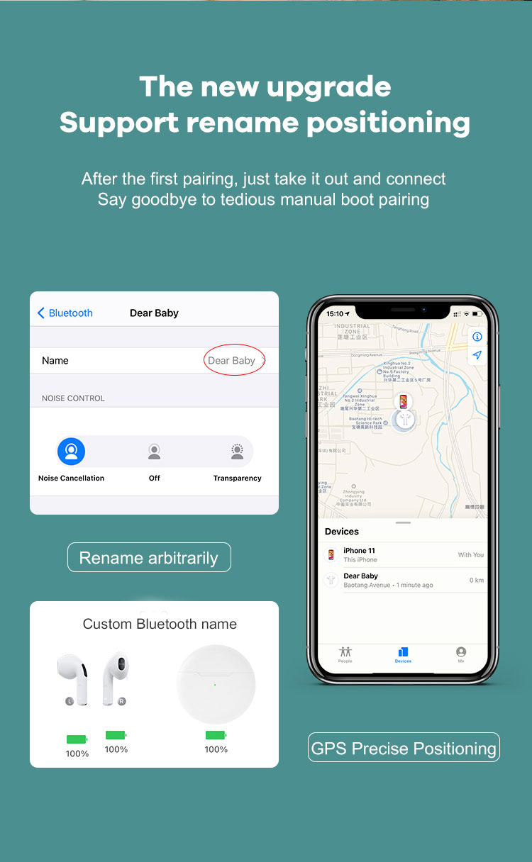 Беспроводные наушники Bluetooth 5.3 стерео с кейсом