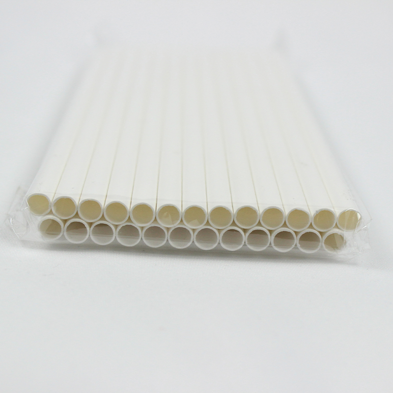 Custom Disposable Paper Tableware 197mm Length Paper Straw White for Drinking