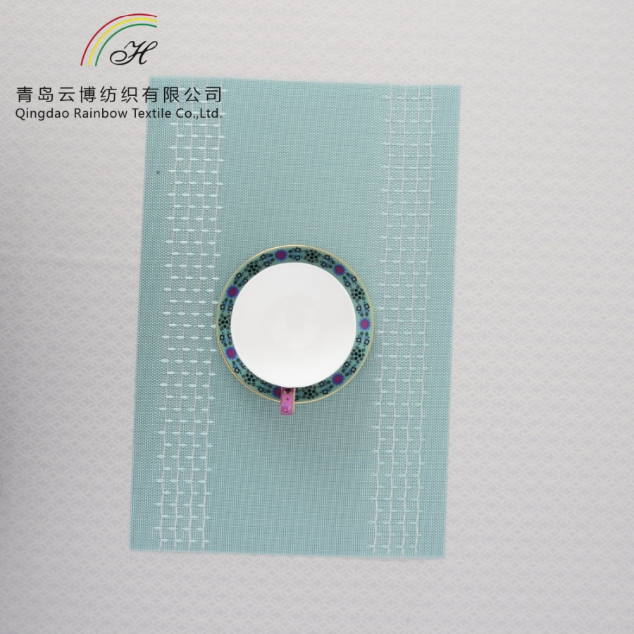 China Factory Table Mat Heat Resistant Non-Slip PVC Polyester Woven Kitchen Placemat