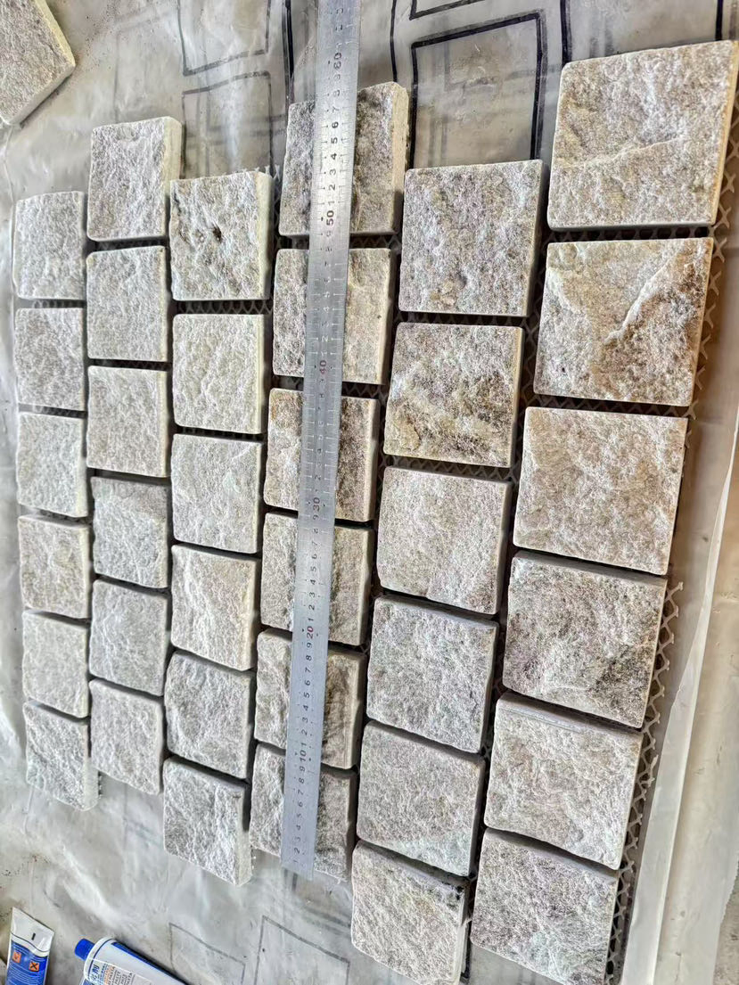 Nature Quartzite Slat Stone Cobblestone for Outdoor Flooring