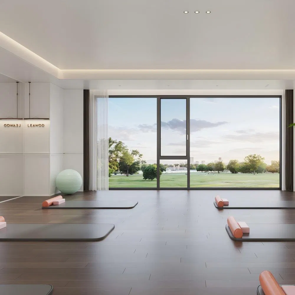 Алюминиевое окно с двойным стеклом и москитной сеткой