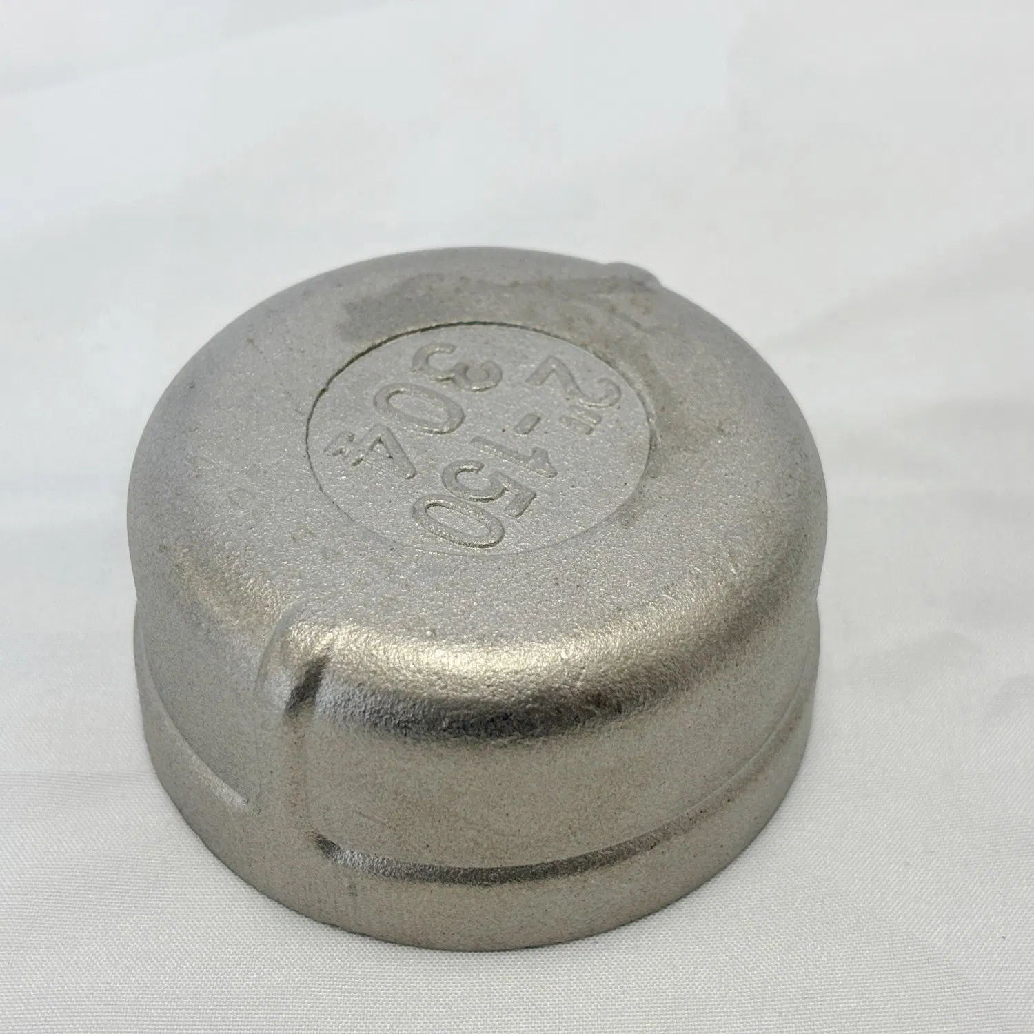 Robust Stainless Steel Cap for Female Connections, Casting Texture, SS304