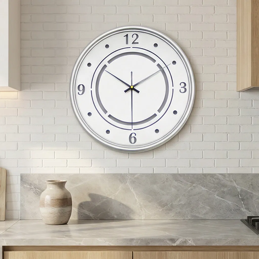 Dia 40/50/60cm Large Round Decorative Metal Wall Clock Silent Metal Wall Clock Home Decoration Promotion Gift Clock for Kitchen/Living /Bed Room--Hrt-22