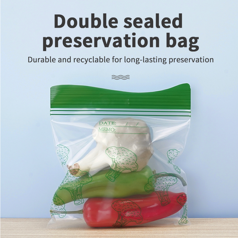 Custom Peper Fruit Freezer Microwave Zipper Packaging Ziplock Plastic Poly Bag