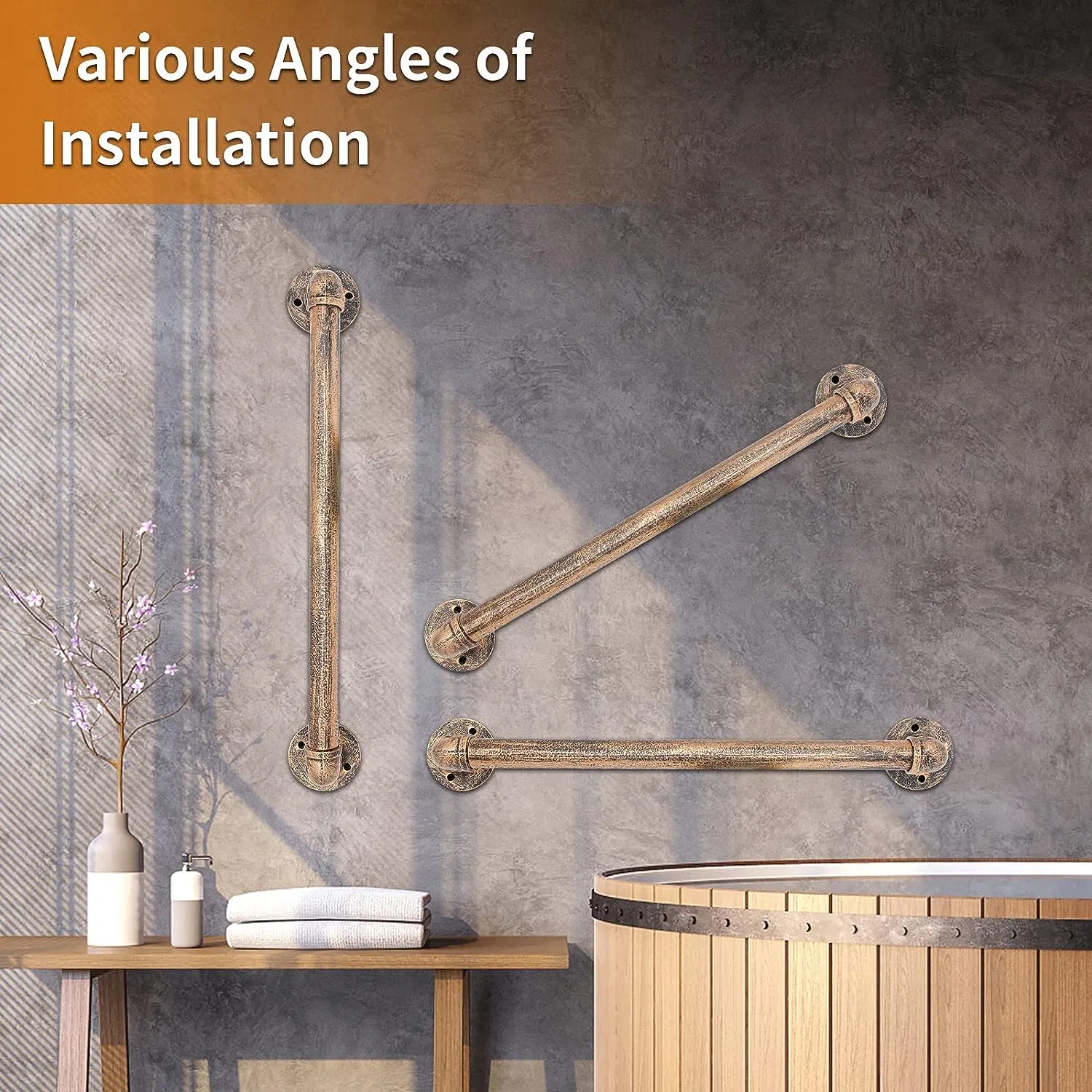 Wall Handrail Industrial Staircase Railing Galvanized Pipe Handrail for Indoor Stairs