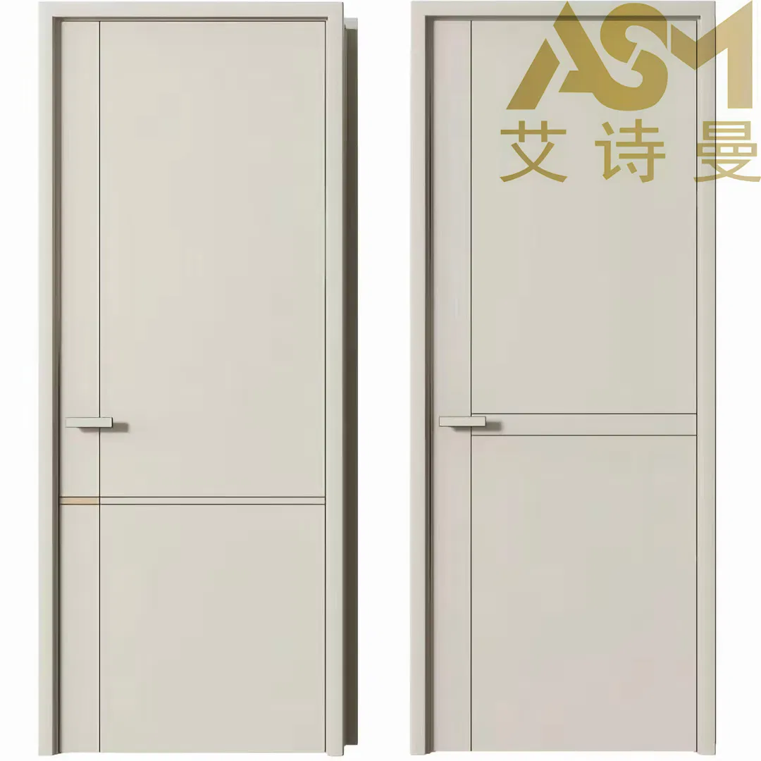 Customized Modern Bedroom Wooden Doors Design House Hotel Melamine MDF Interior Solid Wood Door Price Hotel Red Walnut Black Room Door in Chongqing