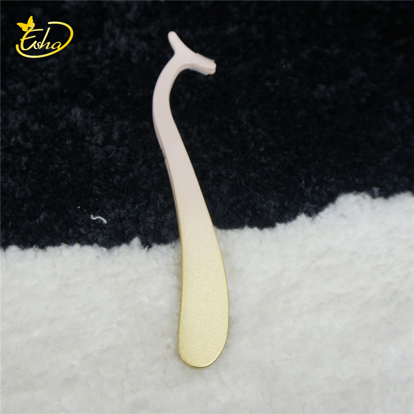 Multifunctional Rounded Eyelash Eyebrow Tweezers Stainless Steel Slanted Applicator Eyelashes Applicator