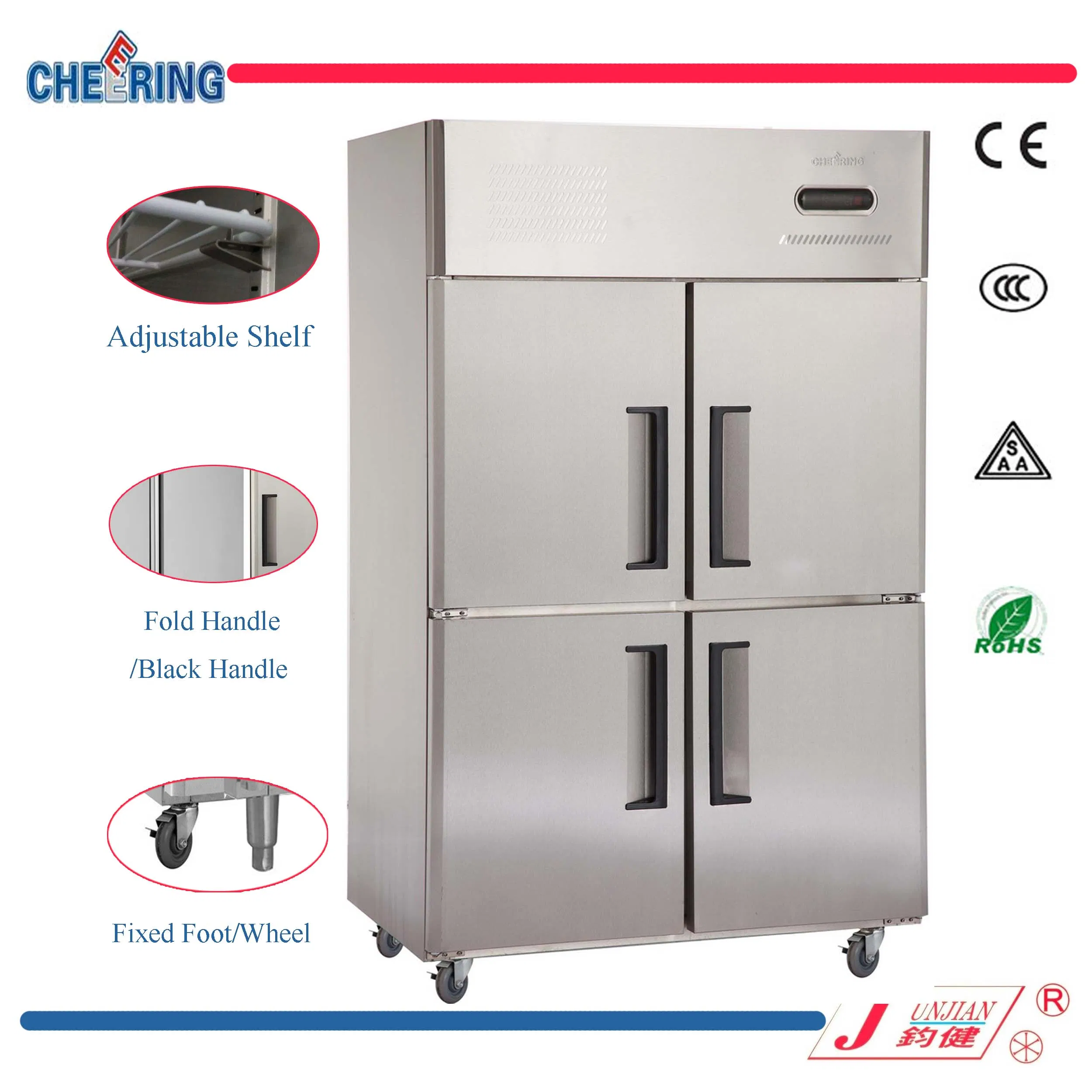 Ce Approved Commercial Stainless Steel Refrigerator