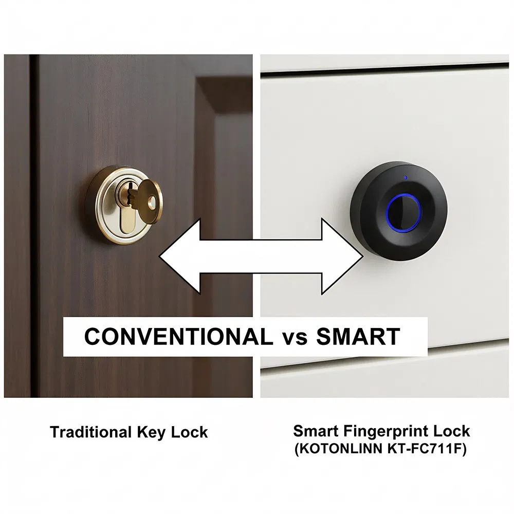Fingerprint Cabinet Lock Works with Tuya & Ttlock APP Standalone Smart Locker Lock for Home/Office/Wardrobe