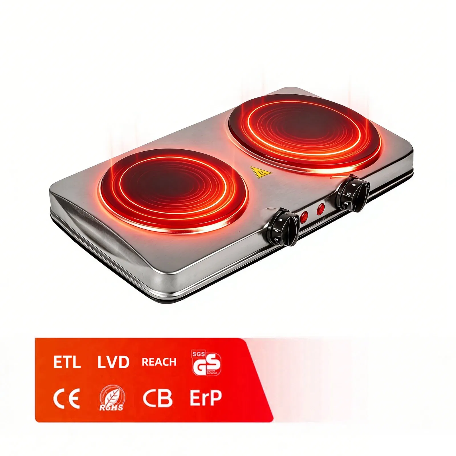 Portable Double Burner Electric Cooking Stove for Easy Meal Preparation