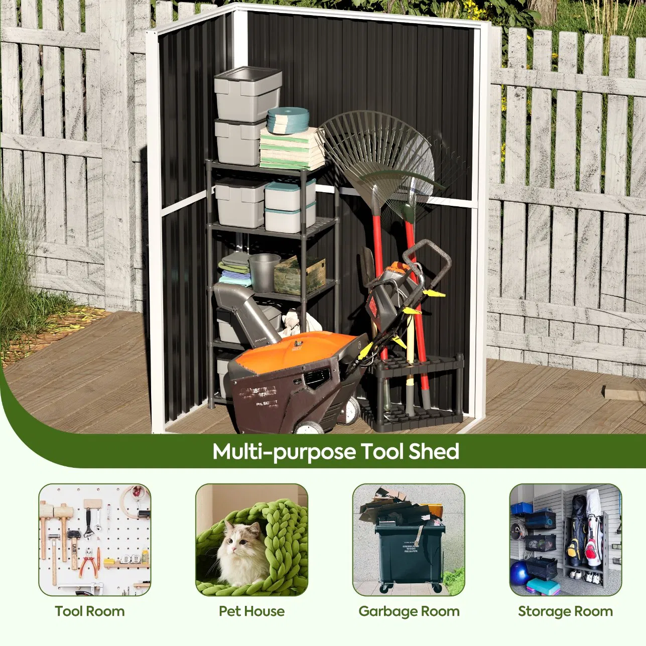 Garden Shed Outdoor Metal Steel Storage House Tool Garden Shed