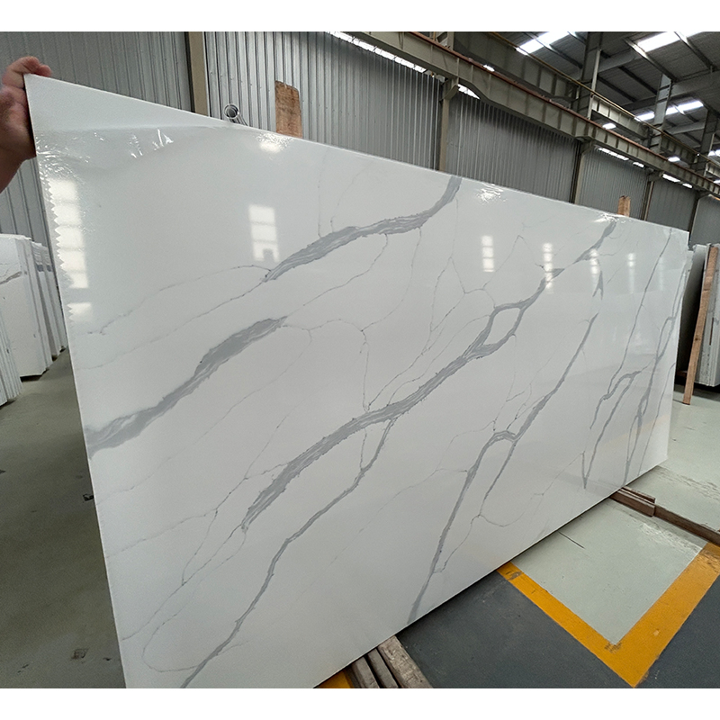 Polished Artificial/Engineered Stone Calacatta White Quartz with Grey Veins Slabs for Countertop/Kitchen/Vanitytop/Work Tops/Flooring Tiles/Project Price