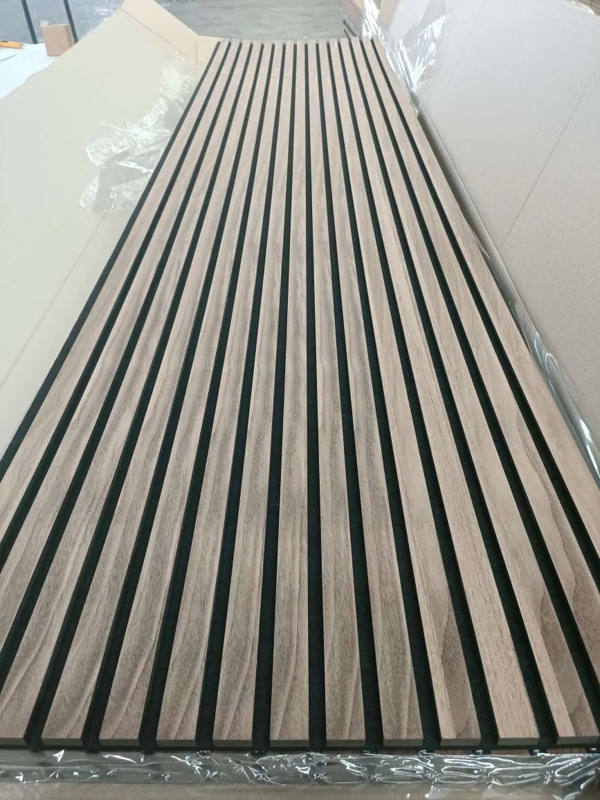 Sound-Absorption-Materials MDF Wood Slat Felt Panel Sound Absorption Ceiling Acoustic Panels