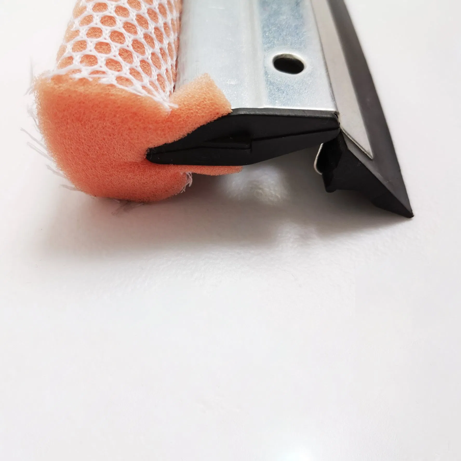 Window Squeegee and Windshield Cleaning Sponge and Rubber Squeege with Wooden Handle for Tough Clean 8"