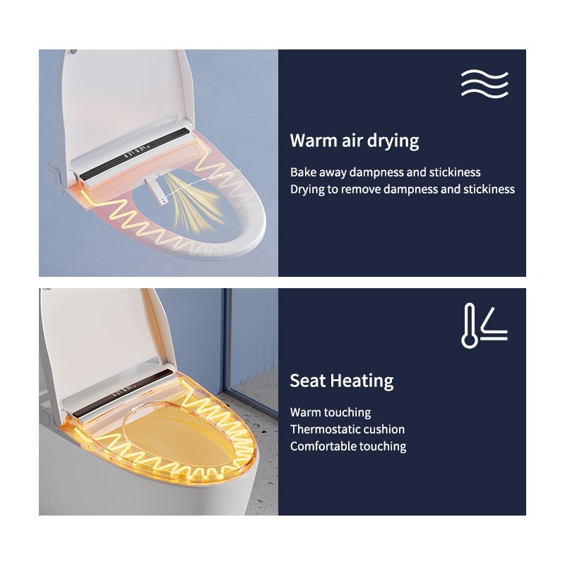 Smart Heated Toilet Seat Ipx4 Waterproof Automatic Bidet Cover Dual Self Cleaning Nozzle Intelligent Toilet Lid