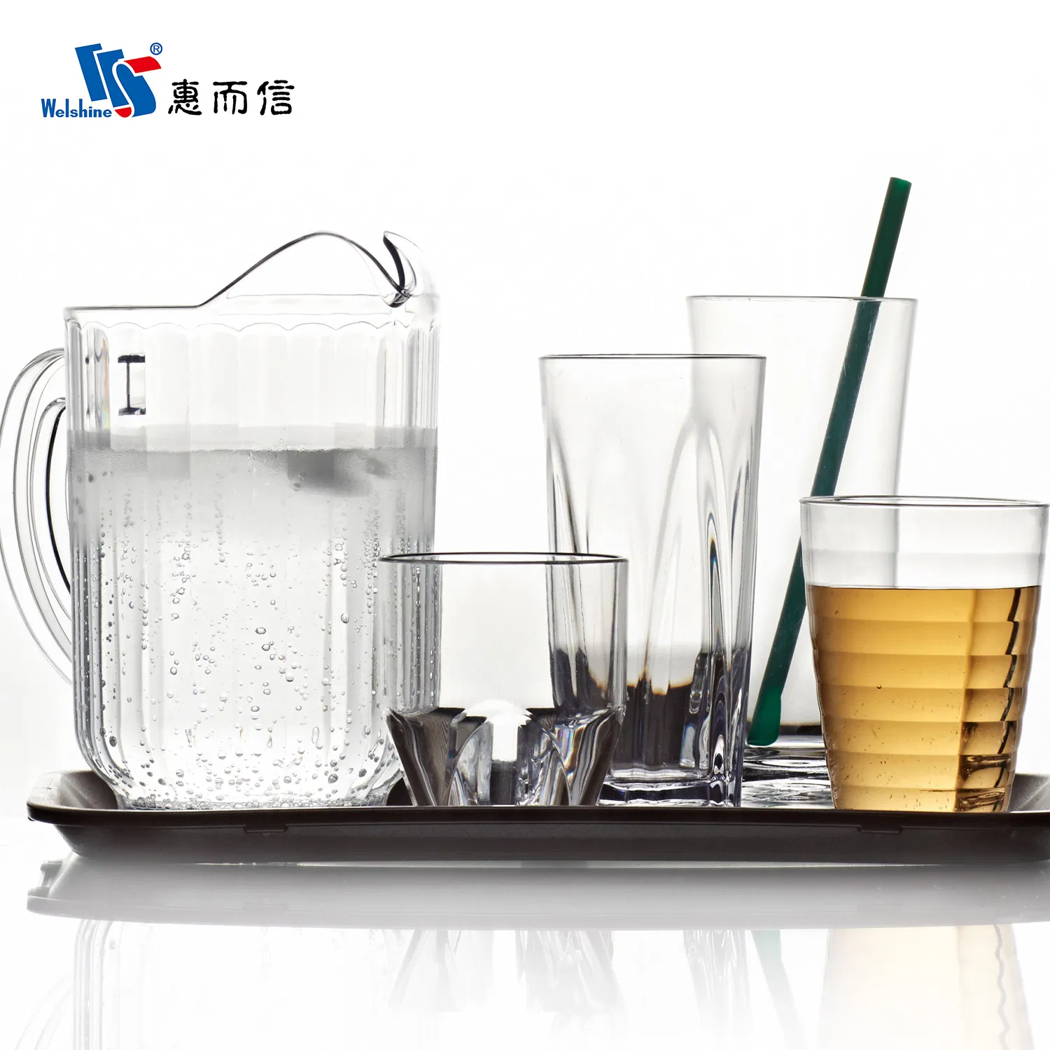 Plastic Frosted Clear Unbreakable Beer Juice Drinks Tumbler Water Tea Cup