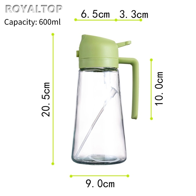 Kitchen 16 Oz Olive Oil Sprayer and Dispenser 2 in 1 Glass Spray & Pour Oil Bottle for Cooking