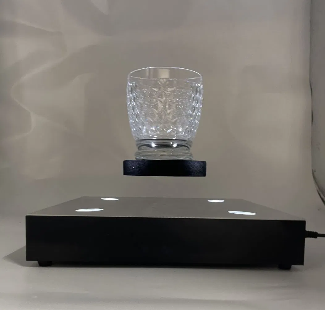 Acrylic Base Magnetic Levitation Rotating Floating 0-2kg Shoes Bottle Cellphone Display Racks for Advertisement