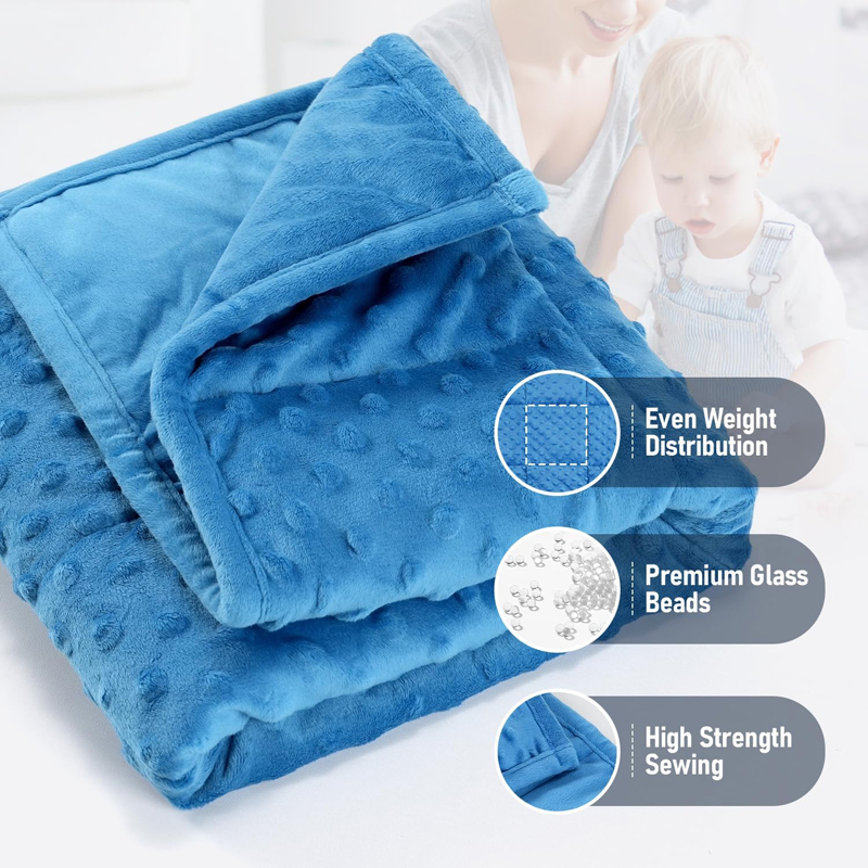 Minky DOT Weighted Blanket Soft Cozy Weighted Lap Blanket for Travel and Napping