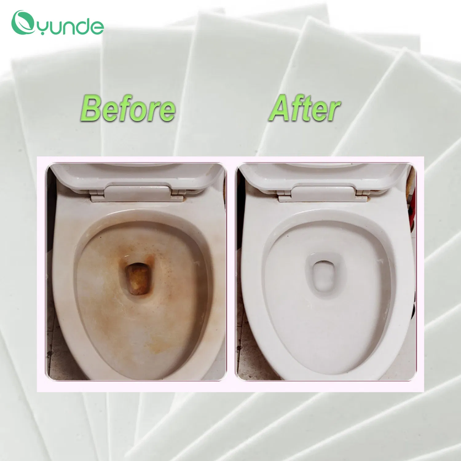 Eco Plastic Free Biodegradable Deodorization Toilet Bowl Cleaning Sheets