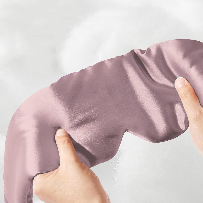Silk Sleep Eye Mask Sleeping 100% Pure Mulberry Silk Face-Hugging Padded Eye Cover with Adjustable Band