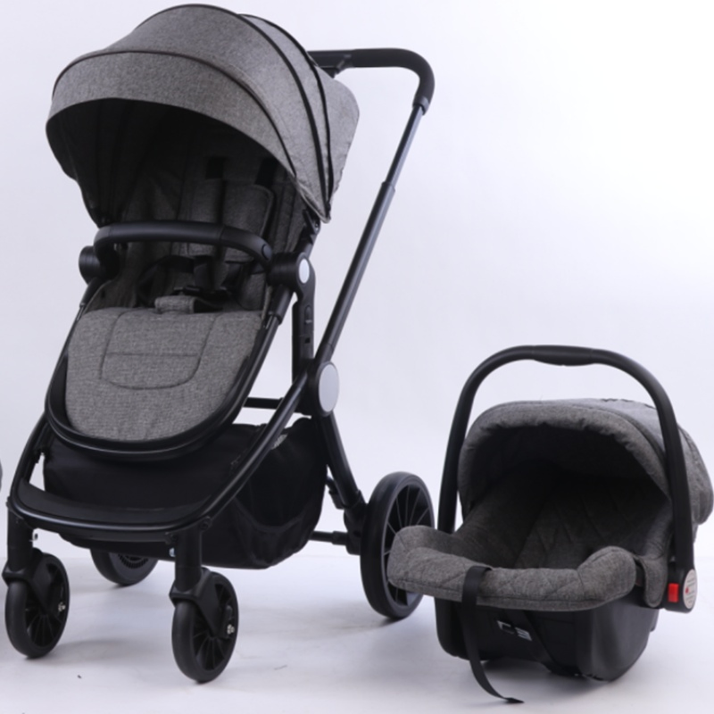 3 in 1 Baby Stroller with Reversible Seat Orientation Carseat Carry Cot