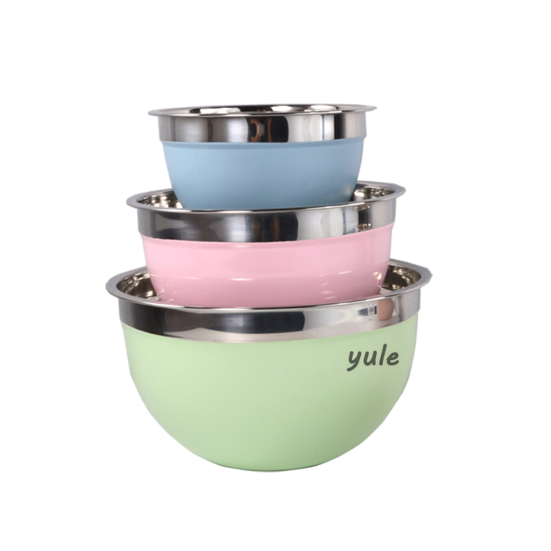 Hot Sale Kitchenware Salad Food Bowl with Measurement Line Stainless Steel Mixing Bowl