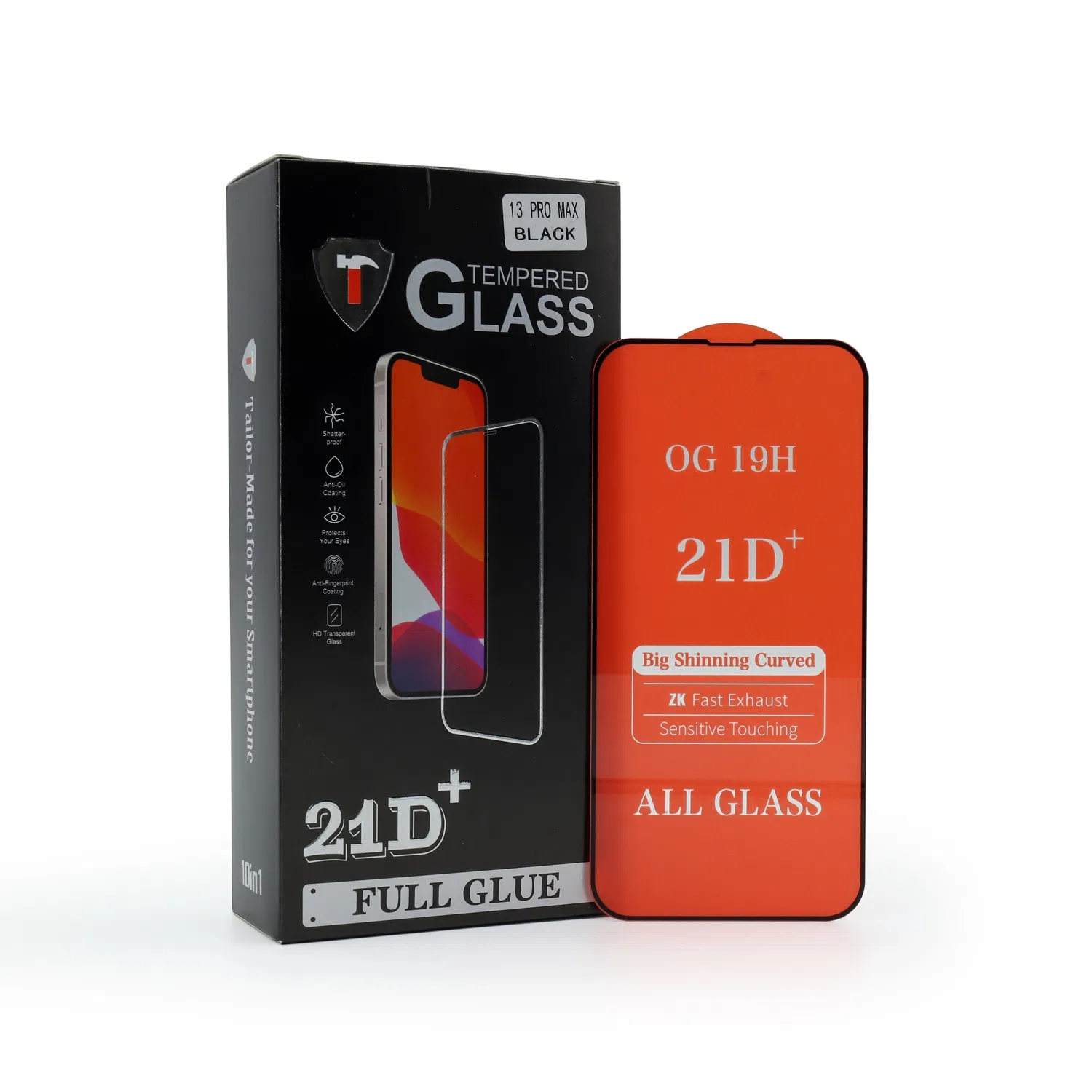 Защитное стекло 21D для iPhone 13/13 Pro Max, 9H, 0.33 мм
