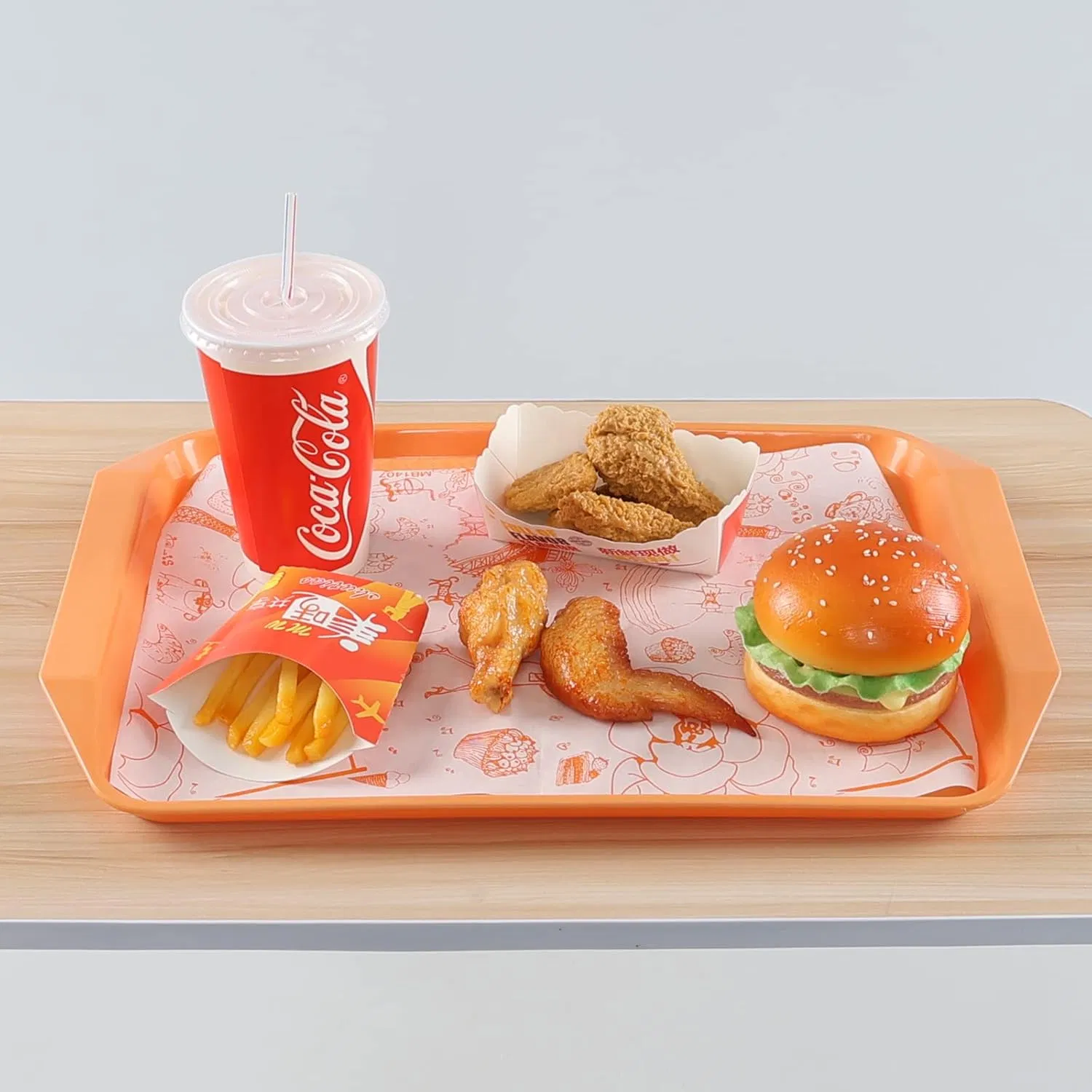 New Arrival Kitchen Utensils Anti-Slip Plastic PP Serving Tray for Hotel Fast Food