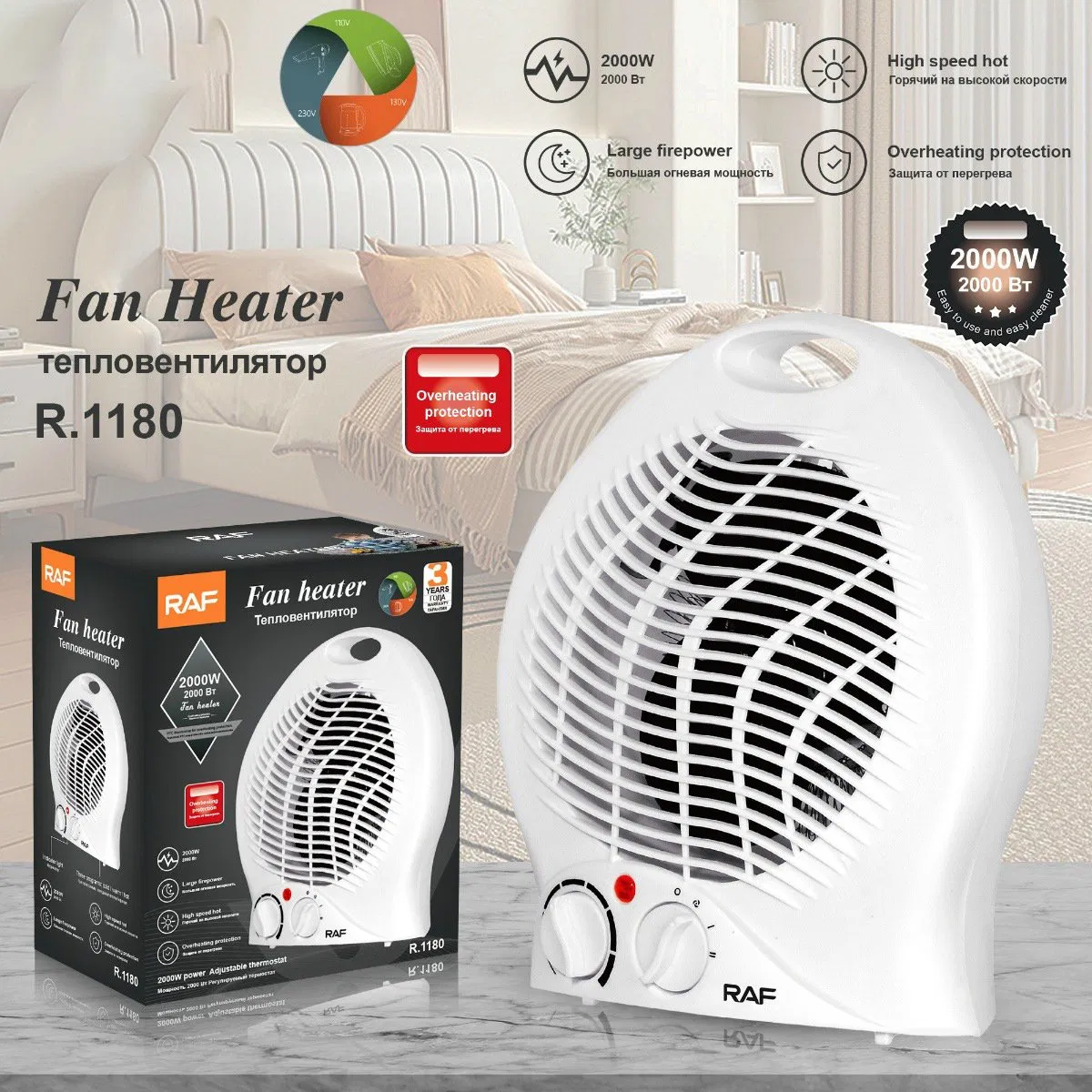 Heater, Small Portable Heater, Desktop Desktop, Home, Office