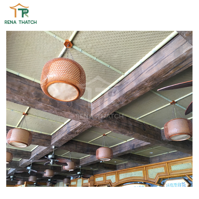 Ceiling Artificial Rattan Weave Synthetic Rattan Mesh Webbing Roll Material