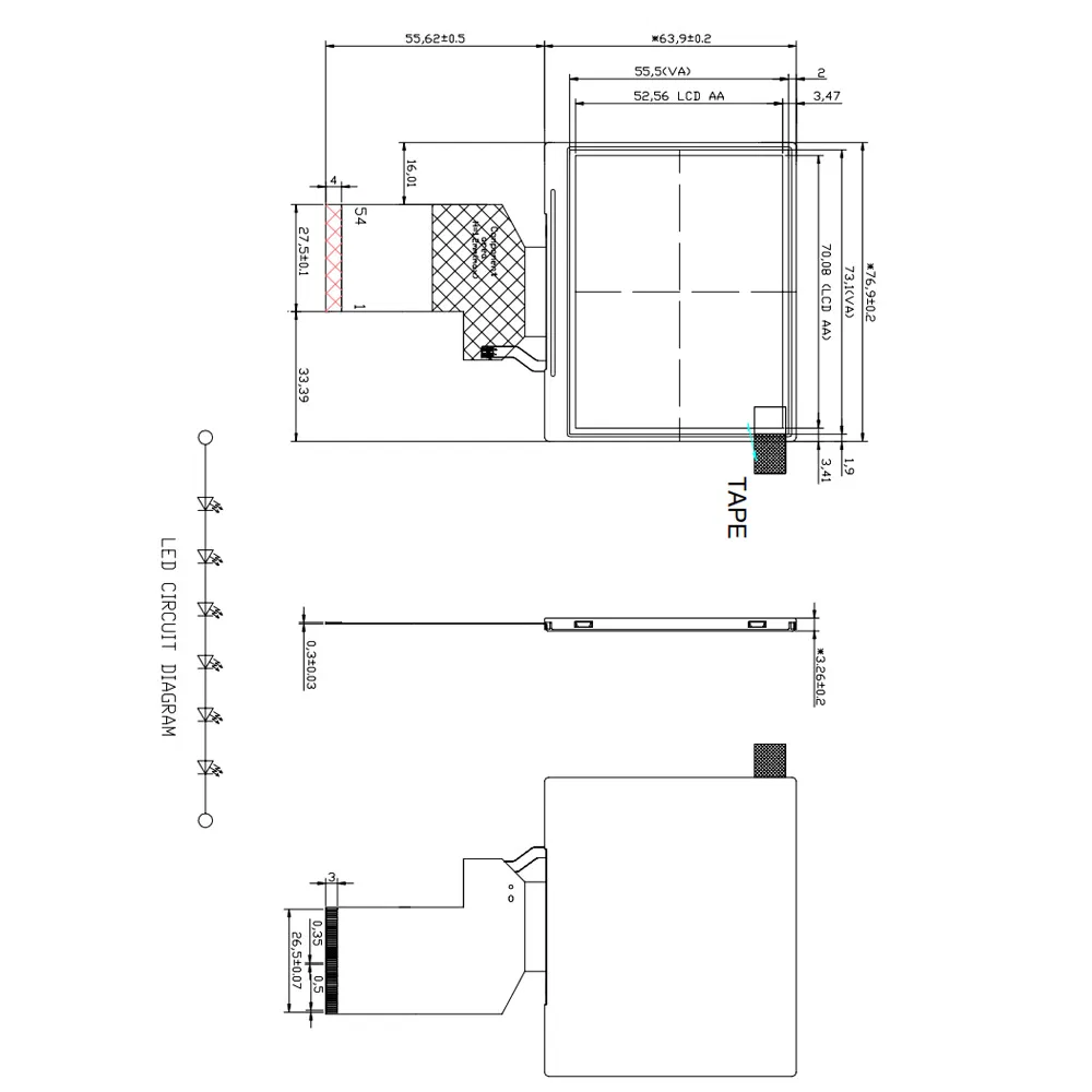 3.5-дюймовый TFT LCD дисплей 240x320