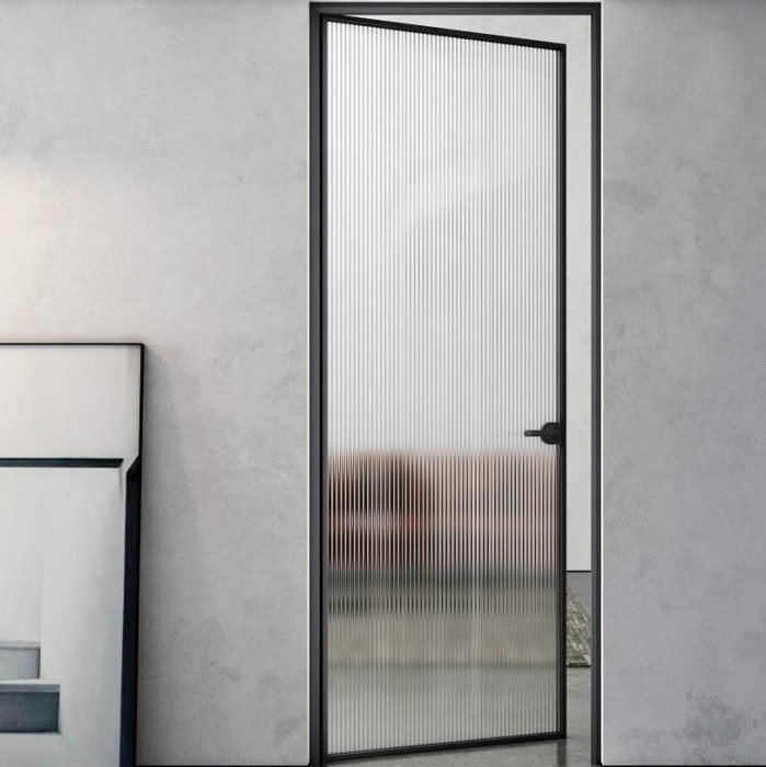 Modern Sleek Minimalist Slimline Sliding Glass Door Double Doors