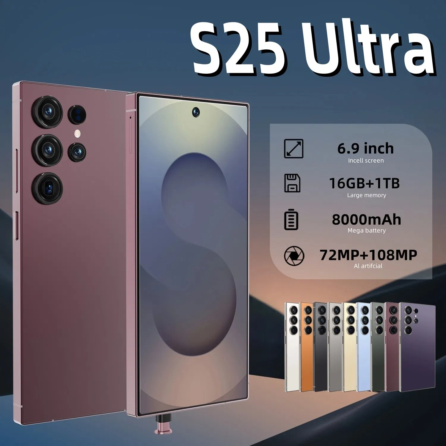 Смартфон S25 Ultra 5G 22+2TB, Android 14, 7.3 дюйма