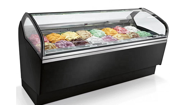 Mobile Gelato Machine Display Countertop Ice Cream Freezer Cabinet Showcase