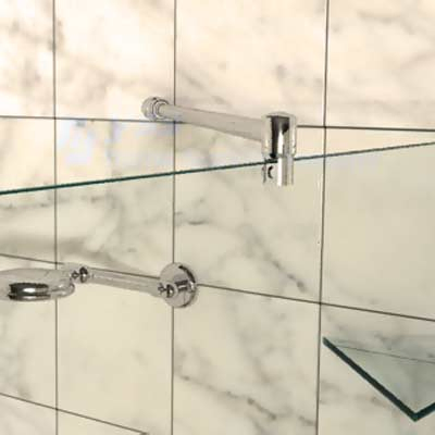 Glass to Wall 45-Deg Shower Rail Support Bar System - 1000mm Length Bathroom Accessories