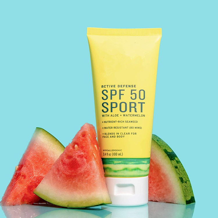 OEM Custom Vegan Watermelon Active Defense SPF 50 Sport Sunscreen