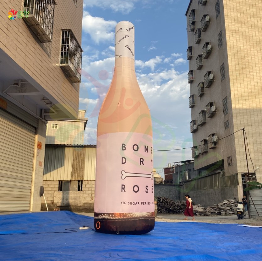 Factory Customized Advertising Gift Inflatable Pool Toys Floating Bed PVC Inflatable Champagne Bottle Pool Float
