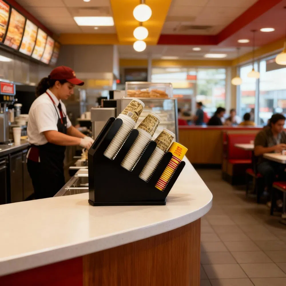 Heavybao Wholesale Price Commercial Fast Food Countertop PP Paper Cup Dispenser Holder