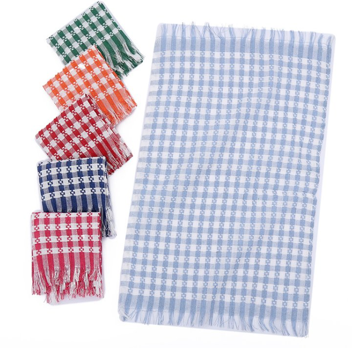 Wholesale Quick Dry Absorbing Woven Towel Colorful Tassel Tea Towel for Kitchen