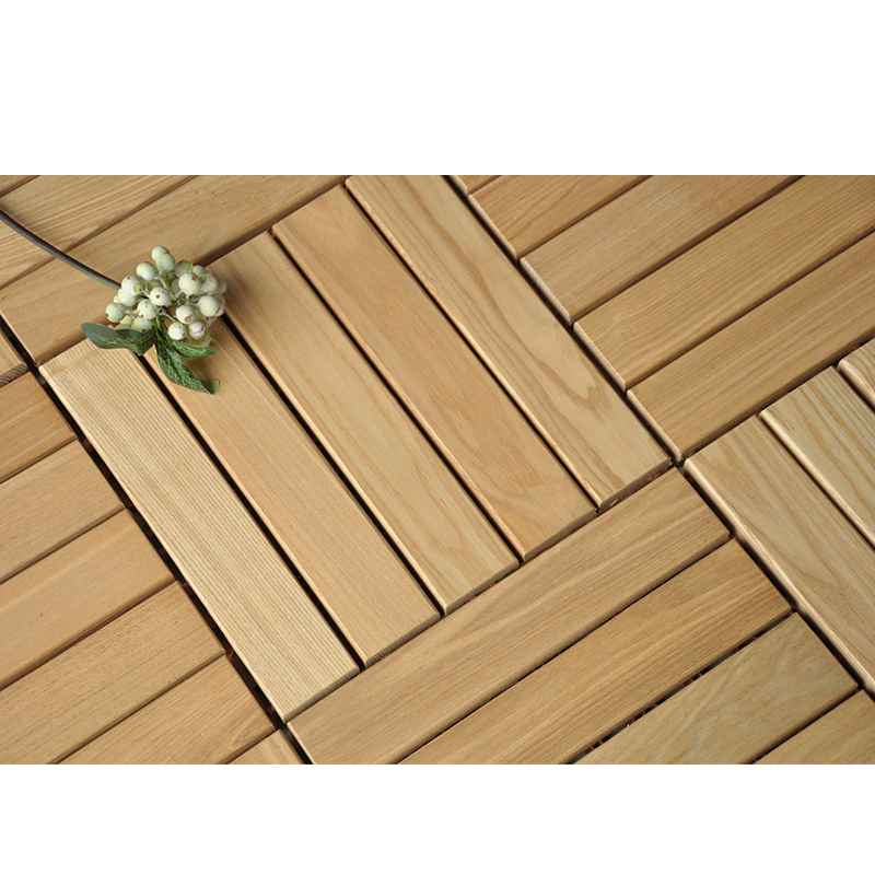 Good Price Easy Install Ash Interlocking Outdoor Deck Tiles Wood Decking Tiles Outdoor for Garden