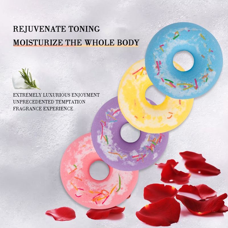 Private Label Wholesale Adult Bubble Natural Vegan Flower Donut Mini Organic Kid Christmas Bath Bomb