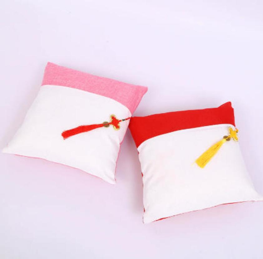 Sublimated Linen Cushion with Pendant, Printable, Tassel and Custom Logo